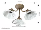 Sapho NAPOLI mennyezeti lámpa, E14 3x40W, 230V, keramia búrával, bronz