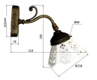 Sapho BARI fali lámpa, kerámia búra, max:40W, 230V, 138x180x210mm, bronz