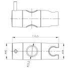 Sapho Tartalék zuhanyfej tartó zuhanyrúdhoz 23 mm, ABS, fekete