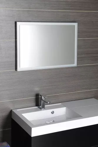 LUMINAR tükör aluminium kerettel, LED világítással, 900x500mm, króm (NL559)