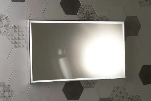 LUMINAR tükör aluminium kerettel, LED világítással, 900x500mm, króm (NL559)