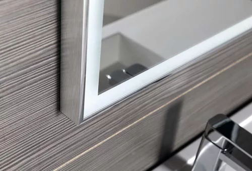 LUMINAR tükör aluminium kerettel, LED világítással, 900x500mm, króm (NL559)
