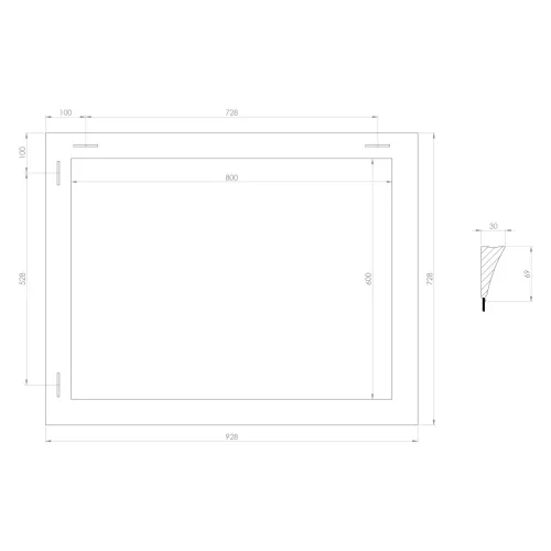CORONA tükör fa kerettel, 728x928mm, champagne (NL720)