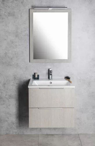 NIROX keretes tükör, 60x80x3cm, ezüst tölgy (NX608-1111)
