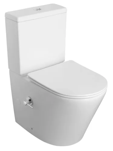 Sapho PACO RIMLESS monoblokkos WC, alsó/hátsó kifolyású, ülőke nélkül, beépített csapteleppel, bidézuhannyal, duálgombos, 38x61cm