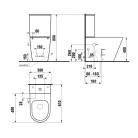 Sapho PACO RIMLESS monoblokkos WC, alsó/hátsó kifolyású, ülőke nélkül, beépített csapteleppel, bidézuhannyal, duálgombos, 38x61cm