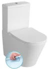 Sapho PACO RIMLESS monoblokkos WC, alsó/hátsó kifolyású, ülőke nélkül, duálgombos öblítőmechanikával, 38x61cm, (PC1012R helyett)