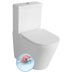 Sapho PACO RIMLESS monoblokkos WC, alsó/hátsó kifolyású, ülőke nélkül, duálgombos öblítőmechanikával, 38x61cm, (PC1012R helyett)