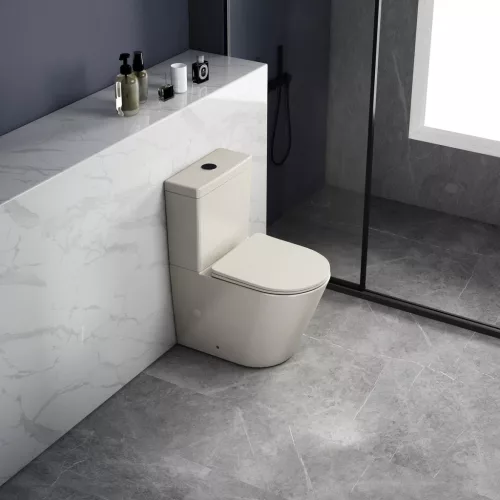 Sapho PACO RIMLESS monoblokkos WC, alsó/hátsó kifolyású, ülőke nélkül, duálgombos öblítőmechanikával, 38x61cm, elefántcsont