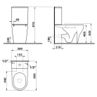Sapho BELLO RIMLESS monoblokkos WC, alsó/hátsó kifolyású, ülőke nélkül, duálgombos öblítőmechanikával, 38x66cm (PC103R helyett)