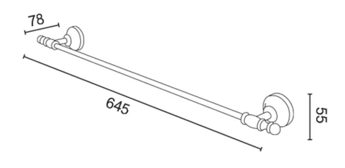 PERLA Törölközőtartó 645x78mm, arany (PE0115)