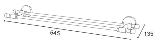PERLA Törölközőtartó 645 mm, arany (PE0125)