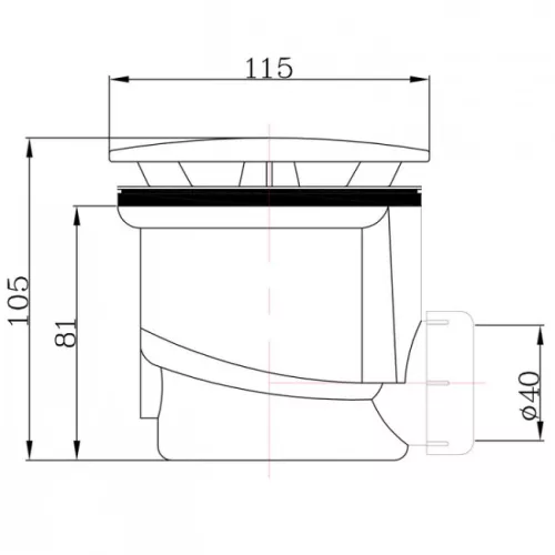 AQUALINE zuhanytálca szifon 90 mm SAPHO-PF408