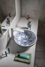 Sapho PRIORI kerámiamosdó, átm:42cm, fehér, kék mintával
