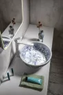 Sapho PRIORI kerámiamosdó, átm:42cm, fehér, kék mintával