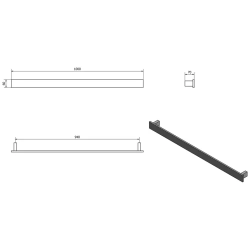 PATRON törölközőtartó, 1000x60mm, fehér (PX047)