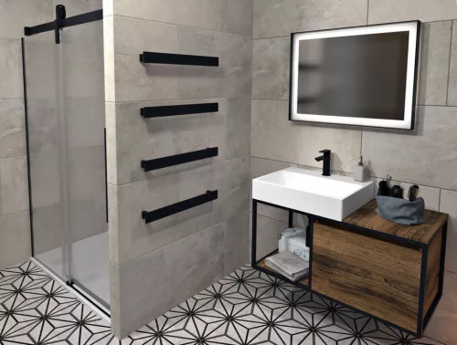 PATRON törölközőtartó, 450x60mm, fekete (PX051)