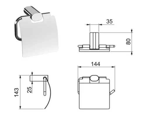 FLORI WC-papírtartó fedéllel, króm (RF007)
