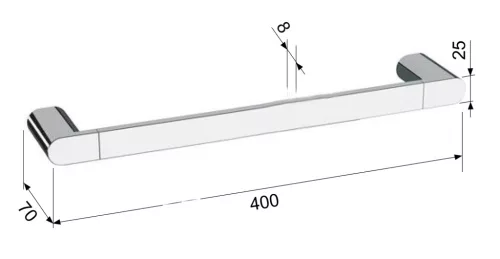 FLORI törölközőtartó, 400x70mm, matt fehér (RF010/14)