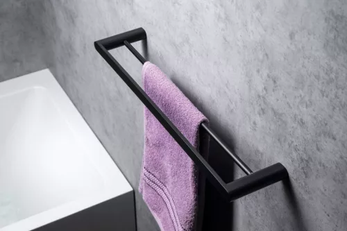 FLORI törölközőtartó, 600x127mm, fekete (RF011/15)