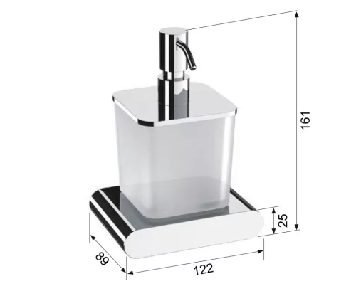 FLORI szappanadagoló, króm/tejüveg (RF019)
