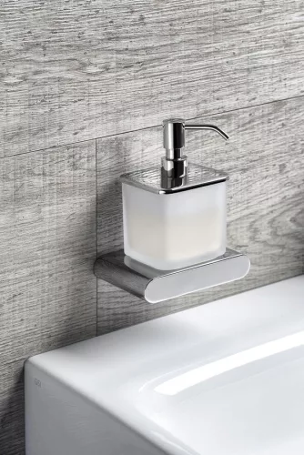 FLORI szappanadagoló, króm/tejüveg (RF019)