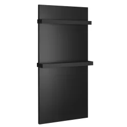   ENIS fürdőszobai radiátor, 2db törölközőtartóval, 600W, IP44, 590x1200mm, matt fekete (RH600B-2)