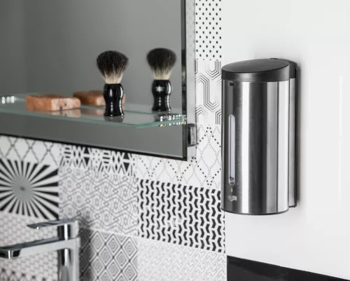 érintésmentes folyékony szappanadagoló, 650mm, csiszolt inox (SE071)