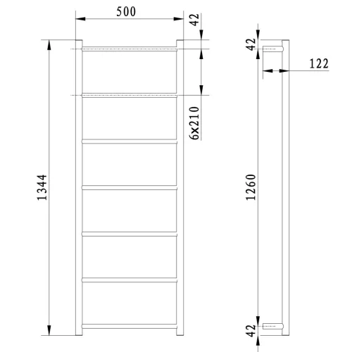 SHICK törölközőtartó, 500x1344mm, matt fekete (SH500B)