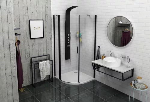 SKA törölközőtartó, 55x79x20cm, matt fekete (SKA301)