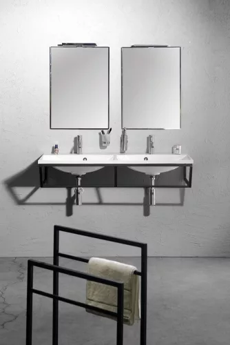 SKA törölközőtartó, 55x79x20cm, matt fekete (SKA301)