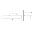 SKA polc törölközőtartóval, 600x250mm, tölgy/matt fekete (SKA385B)