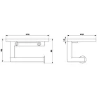 SKA WC-papírtartó, polccal, 15x8x10cm, matt fekete (SKA421)