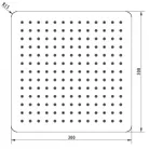 SAPHO Slim fejzuhany 30x30cm matt fekete SAPHO-SL101 rajz2