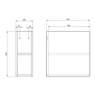 TREOS polcos szekrény, alsó, 20x53x50,5cm, Polar tölgy (TS020-1010)
