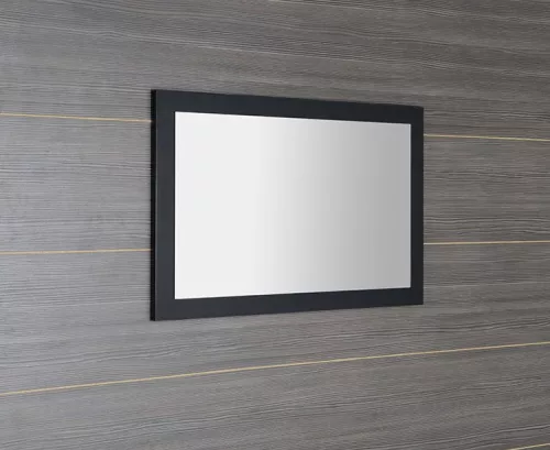 TREOS keretes tükör, 110x50x2,8cm, matt fekete (TS100-3535)