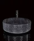 Sapho BEAUTY MARAGUA üvegmosdó, átm:39,5cm, fekete
