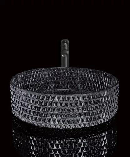 Sapho BEAUTY MARAGUA üvegmosdó, átm:39,5cm, fekete