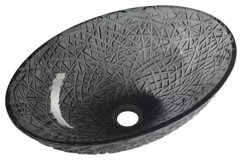Sapho BEAUTY PURUS üvegmosdó, 50x36cm, fekete