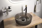 Sapho ERSEL gravírozott üvegmosdó, átm.:39,5cm, fekete