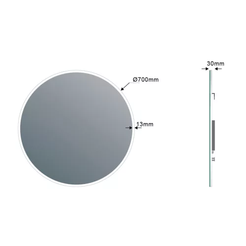 VISO tükör LED világítással, átm:700mm (VS070)