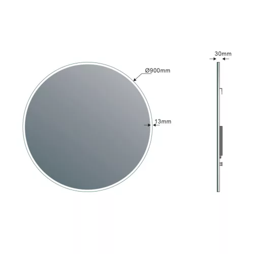 VISO tükör LED világítással, átm:900mm (VS090)