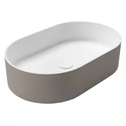 Sapho THIN pultra szerelhető Rockstone mosdó, 55x35cm, agila/matt fehér
