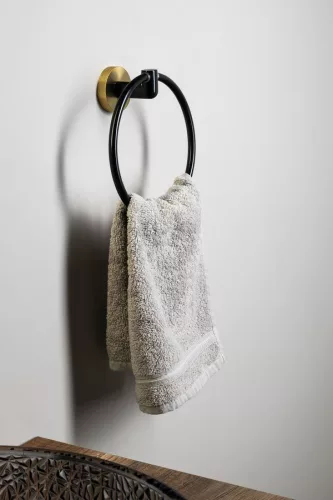 BEMETA  LARISSA fali törölközőtartó, 168x173x72mm, fekete/matt arany (WS006BG)