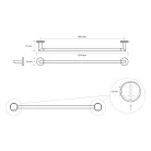 BEMETA  LARISSA fali törölközőtartó, 654x54x72mm, fekete/matt arany (WS010BG)