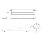 BEMETA  LARISSA fali törölközőtartó, 654x54x122mm, fekete/matt arany (WS011BG)