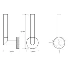 BEMETA LARISSA fali tartalék WC-papírtartó, 54x158x72mm, fekete/matt réz (WS018BC)