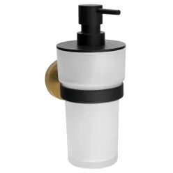   BEMETA LARISSA fali szappanadagoló, 82x190x110mm, 250ml, fekete/matt arany (WS019BG)