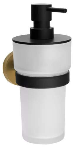 BEMETA LARISSA fali szappanadagoló, 82x190x110mm, 250ml, fekete/matt arany (WS019BG)