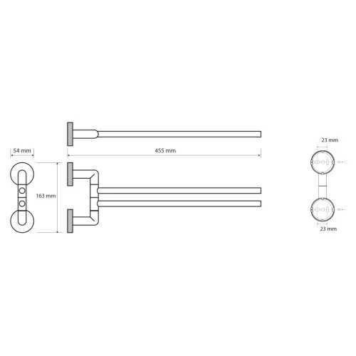 BEMETA  LARISSA fali törölközőtartó, 54x163x416mm, fekete/matt arany (WS021BG)